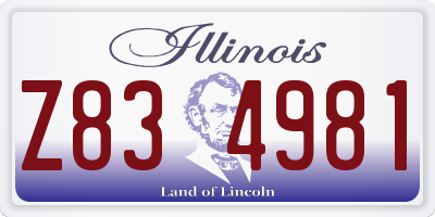 IL license plate Z834981