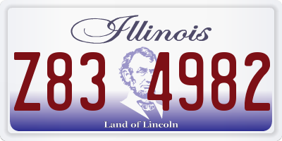 IL license plate Z834982