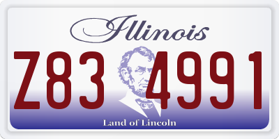 IL license plate Z834991