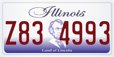 IL license plate Z834993