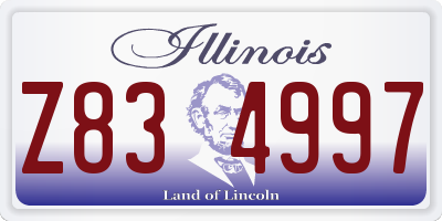 IL license plate Z834997