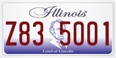 IL license plate Z835001