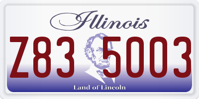 IL license plate Z835003