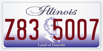 IL license plate Z835007