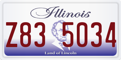 IL license plate Z835034