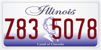 IL license plate Z835078