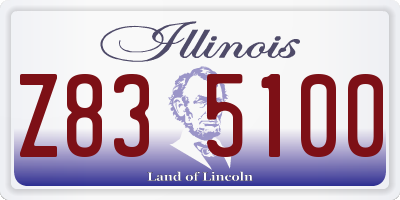 IL license plate Z835100
