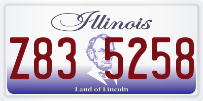 IL license plate Z835258