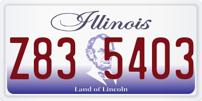 IL license plate Z835403