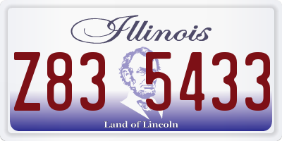 IL license plate Z835433