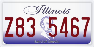 IL license plate Z835467