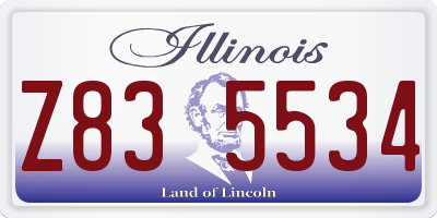 IL license plate Z835534