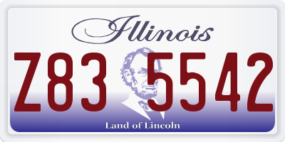 IL license plate Z835542