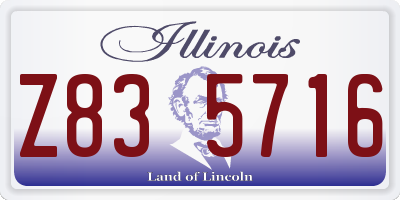 IL license plate Z835716