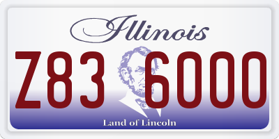 IL license plate Z836000