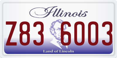 IL license plate Z836003