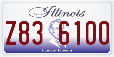 IL license plate Z836100