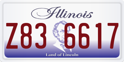 IL license plate Z836617