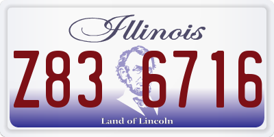 IL license plate Z836716