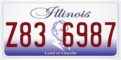 IL license plate Z836987