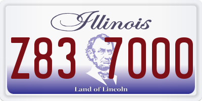 IL license plate Z837000