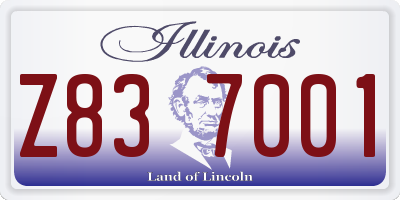 IL license plate Z837001