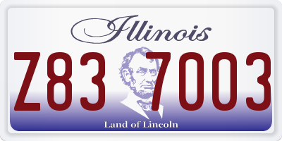 IL license plate Z837003