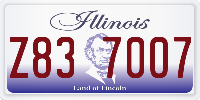 IL license plate Z837007