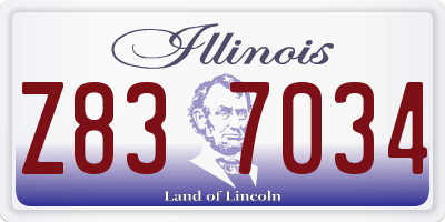 IL license plate Z837034