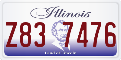 IL license plate Z837476