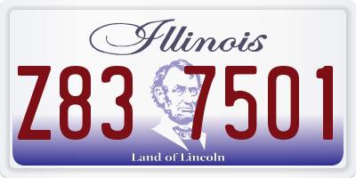 IL license plate Z837501