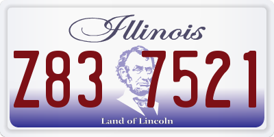 IL license plate Z837521