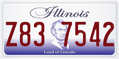 IL license plate Z837542