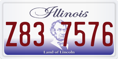 IL license plate Z837576