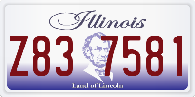 IL license plate Z837581