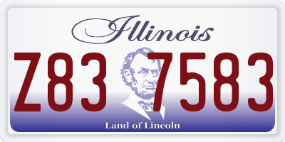 IL license plate Z837583
