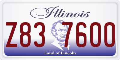 IL license plate Z837600