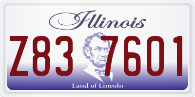 IL license plate Z837601