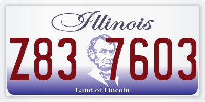 IL license plate Z837603