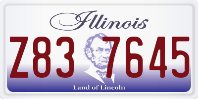 IL license plate Z837645