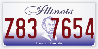 IL license plate Z837654