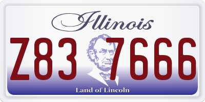 IL license plate Z837666