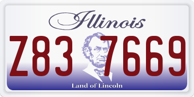 IL license plate Z837669