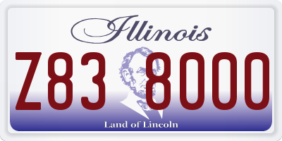 IL license plate Z838000