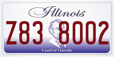 IL license plate Z838002