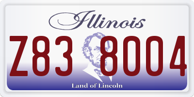 IL license plate Z838004