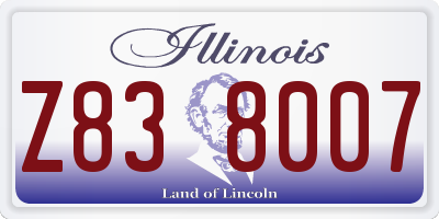 IL license plate Z838007
