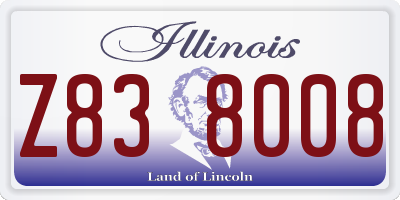 IL license plate Z838008