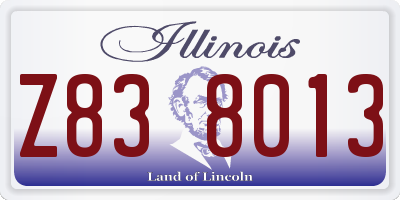 IL license plate Z838013