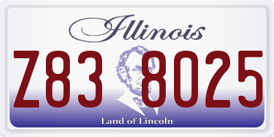 IL license plate Z838025